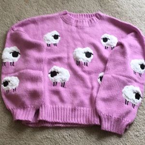Pink sheep sweater, XL